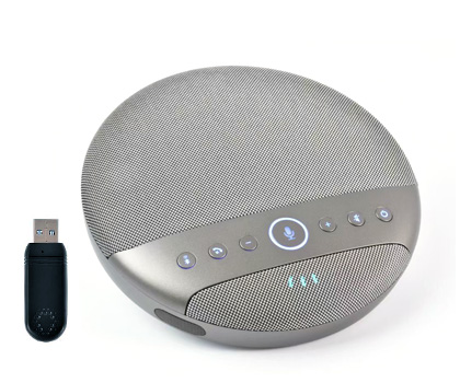 JINWEISHI/金微視M500視頻會議5.8G無線全向麥克風 15米拾音放音一體化免驅(qū)降噪揚聲器