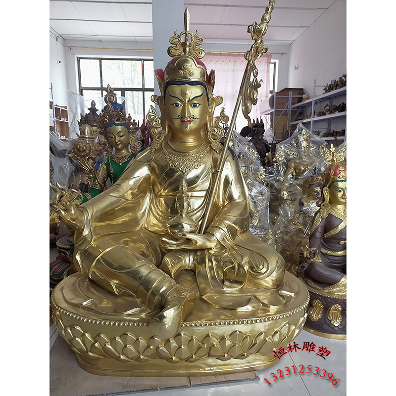 密宗佛像廠家定做純銅大型藏傳寺院鑄銅1米蓮師八變憤怒蓮師蓮花生佛像