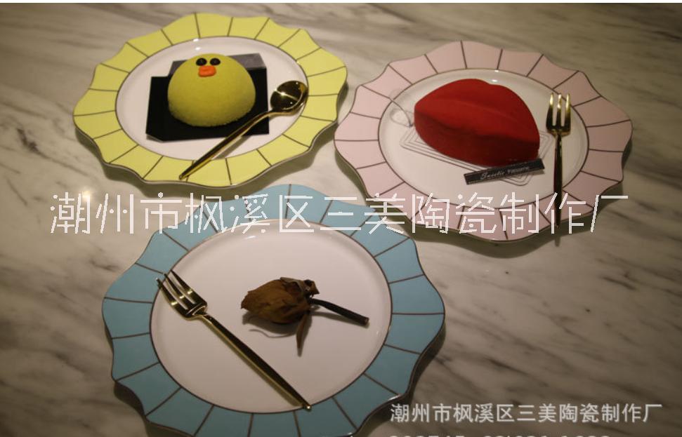 馬卡龍創(chuàng)意陶瓷碟-餐盤-點心碟-點心盤