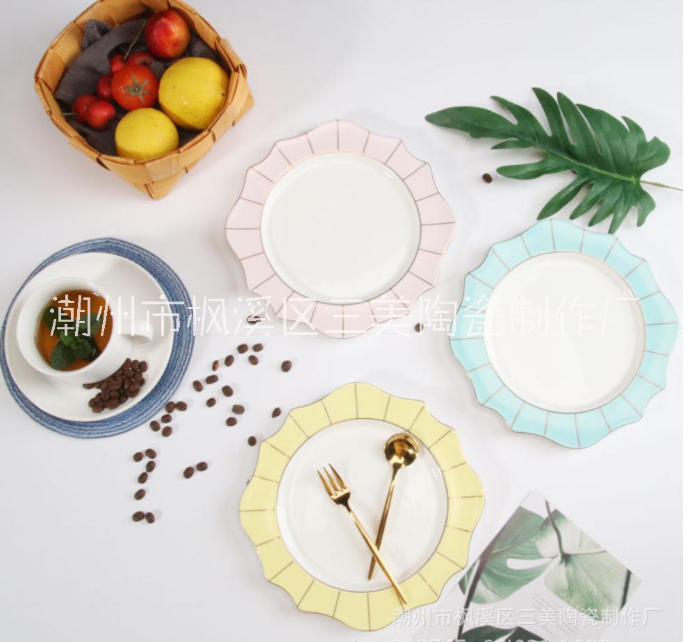 馬卡龍創(chuàng)意陶瓷碟-餐盤-點心碟-點心盤