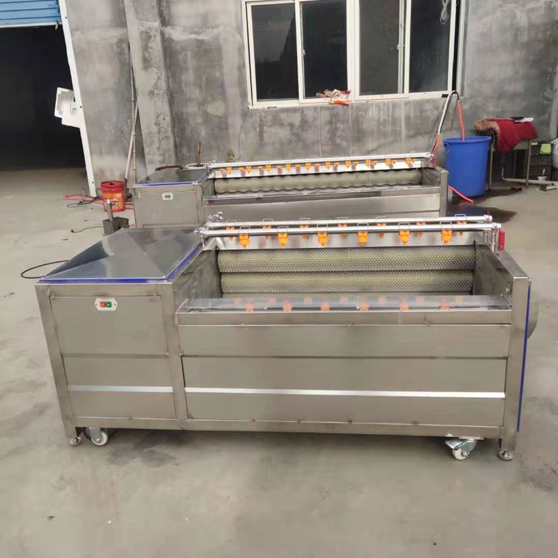 商用果蔬氣泡清洗機 毛輥清洗去皮機廠家 毛棍清洗機去皮機  毛棍去皮機