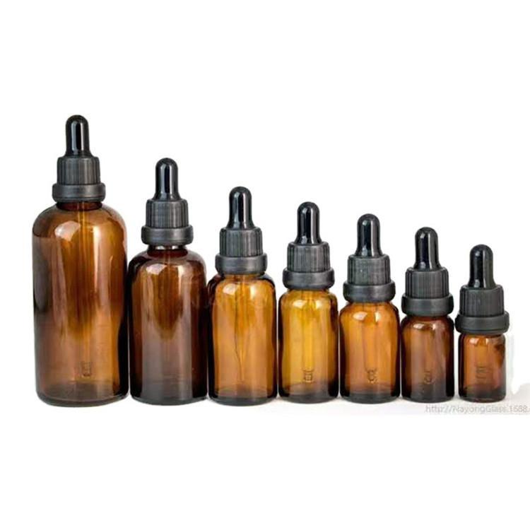 便攜化妝品精華原液分裝瓶吸管乳液瓶透明藍(lán)色玻璃滴管精油瓶