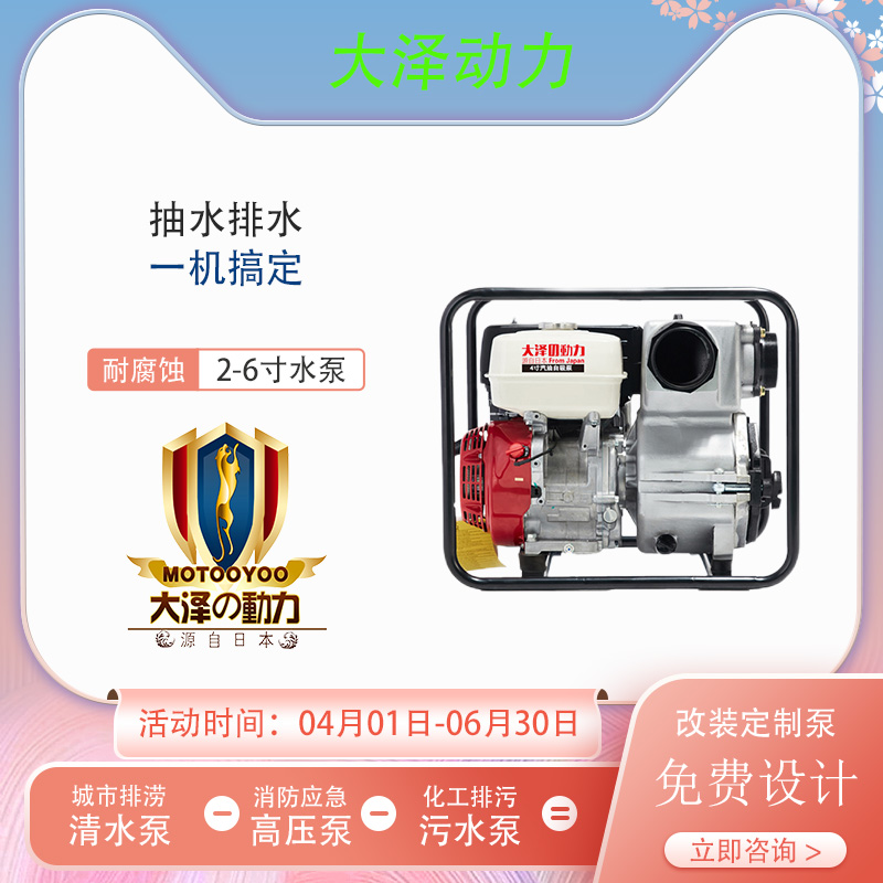 大澤動(dòng)力 開架式 風(fēng)冷*水泵4寸 TOTO40EW 4寸*自吸水泵