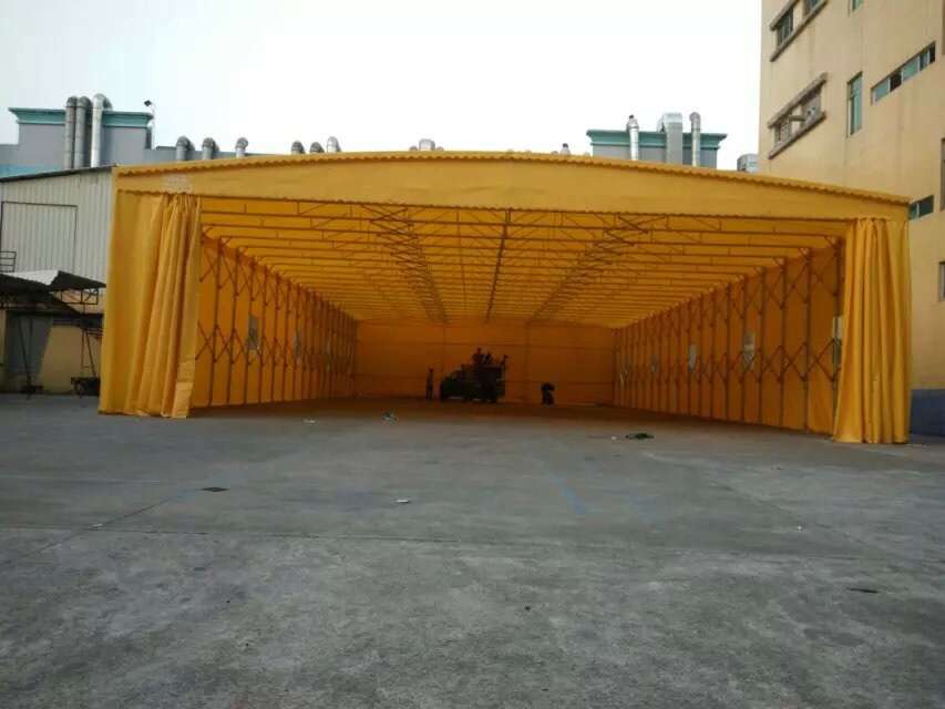 大型雨棚戶外排檔帳篷收縮遮陽停車活動(dòng)倉庫電動(dòng)伸縮雨蓬