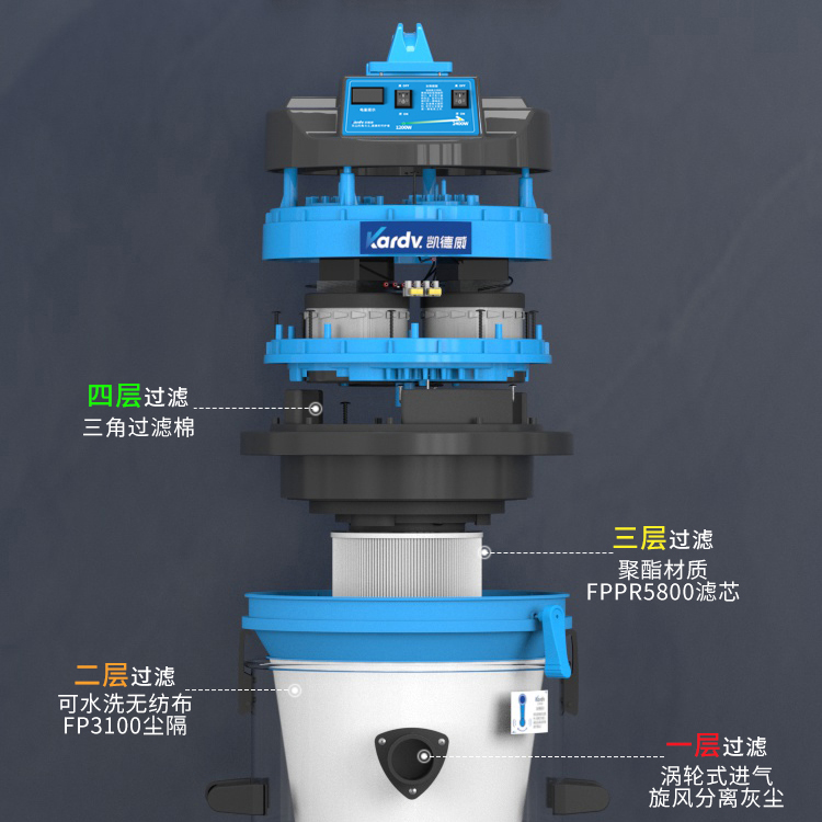 凱德威吸塵器DL-2060D電瓶式工廠用60L容量 凱德威工業(yè)吸塵器