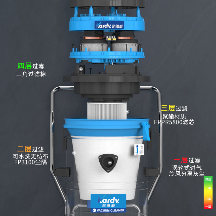 凱德威吸塵器DL-2078B工業(yè)工廠容量80L  干濕兩用