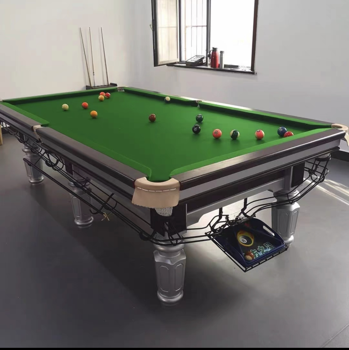 廣東供應(yīng)中式喬仕之鑫銀腿鋼庫中式黑八臺球臺廠家-批發(fā)