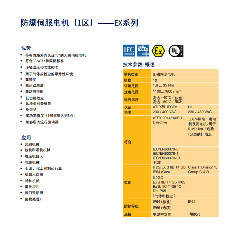 美國(guó)Parker/派克 防爆伺服電機(jī)EX系列 ATEX防爆認(rèn)證