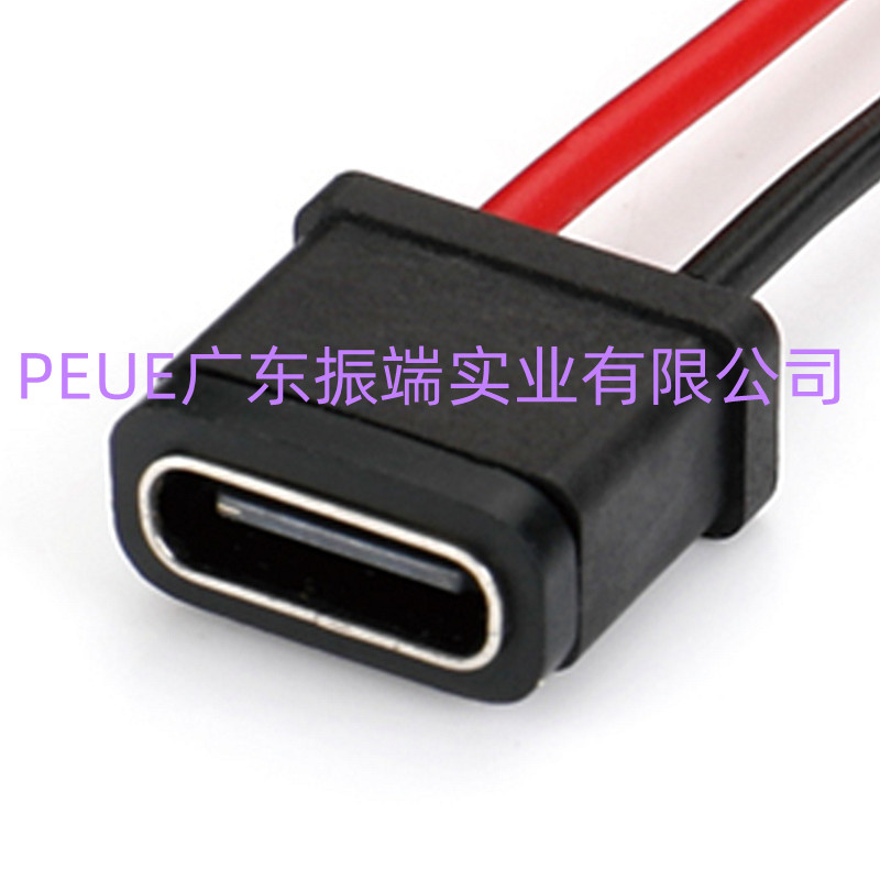TYPE-C 2P防水母座焊線式