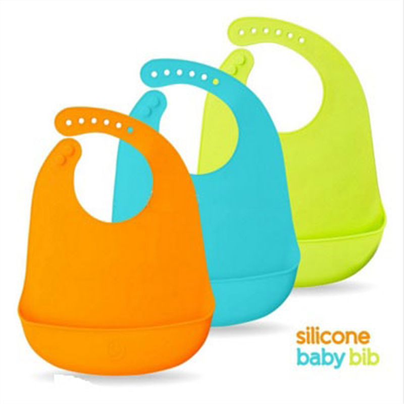 新款硅膠口水兜 母嬰用品寶寶吃飯防水嬰兒圍兜 硅膠圍嘴 兒童食飯兜