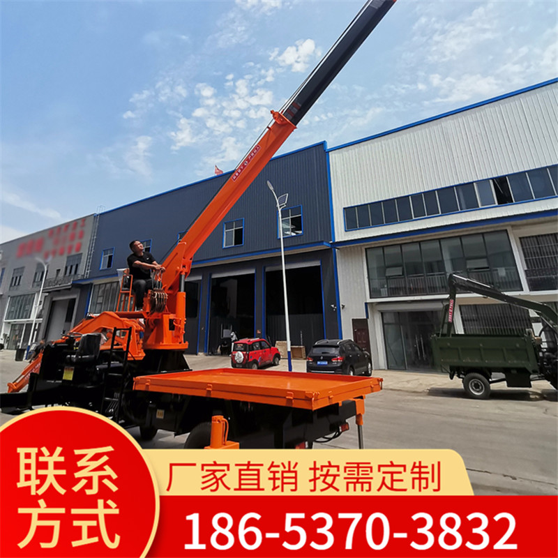 能吊能挖輪式四不像車 新款工程建筑物料用伸縮大臂吊挖一體機(jī)
