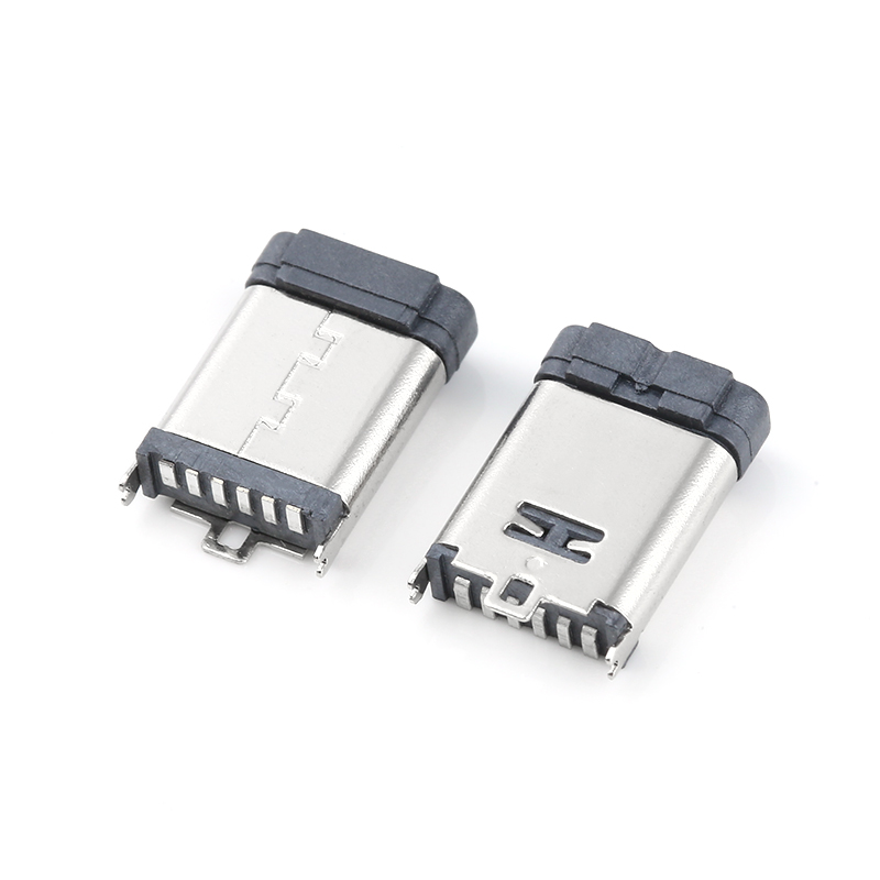 TYPEC連接器6P母座立式貼片H8.80/9.3/10.0/10.5 立貼 USB母座