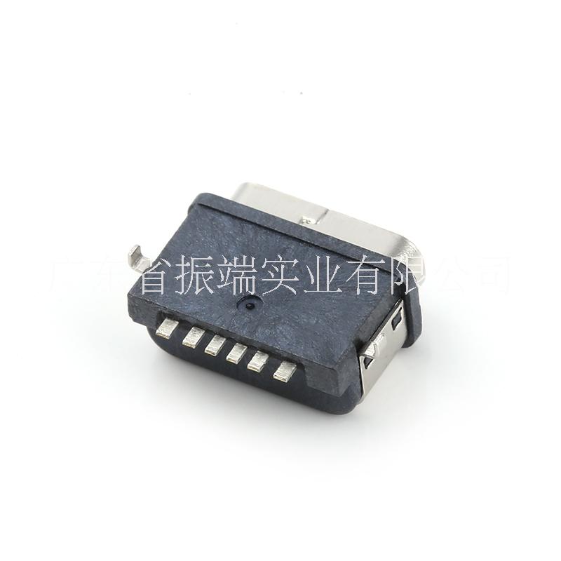 TYPE-C 6pin 防水沉板TYPE-C6pin防水母座 沉板7級防水連接器 type c6P外殼2腳插板端子