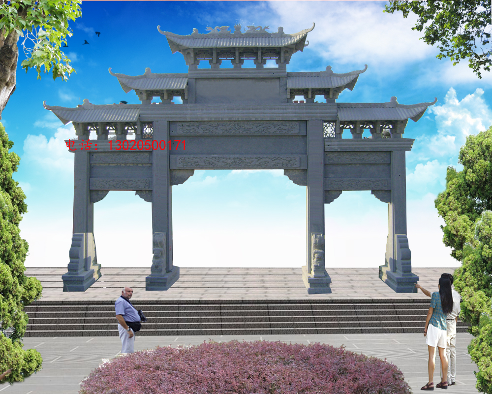 農(nóng)村石牌坊樣式圖片 村口石牌坊 石大門(mén)牌坊 農(nóng)村石牌坊直銷