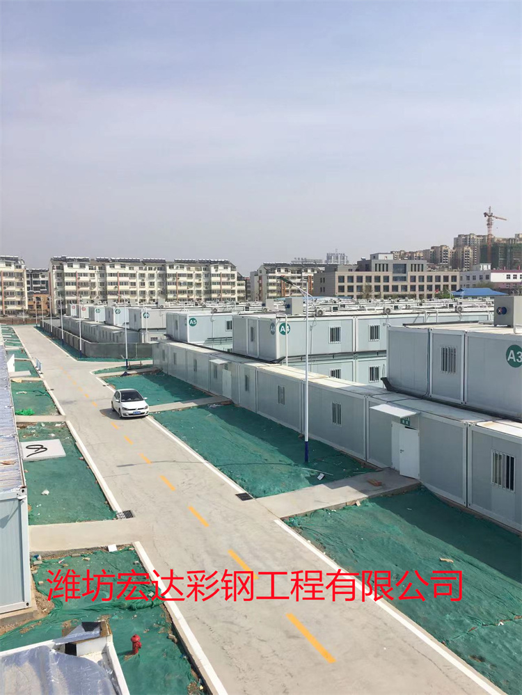 工地雙層打包箱房  山東住人打包箱房 辦公室集裝箱房材料找濰坊宏達(dá)