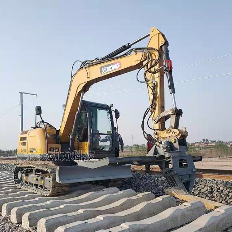 鐵路枕木機廠商挖掘機改裝 枕木裝卸換枕機公鐵兩用換枕機