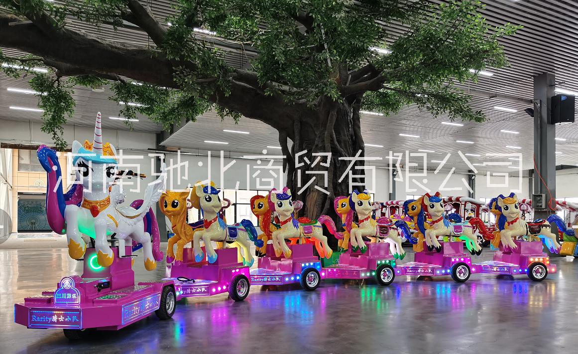 景區(qū)網(wǎng)紅小火車騎士小隊一拖五 適用于公園、廣場、商場、小馬會搖