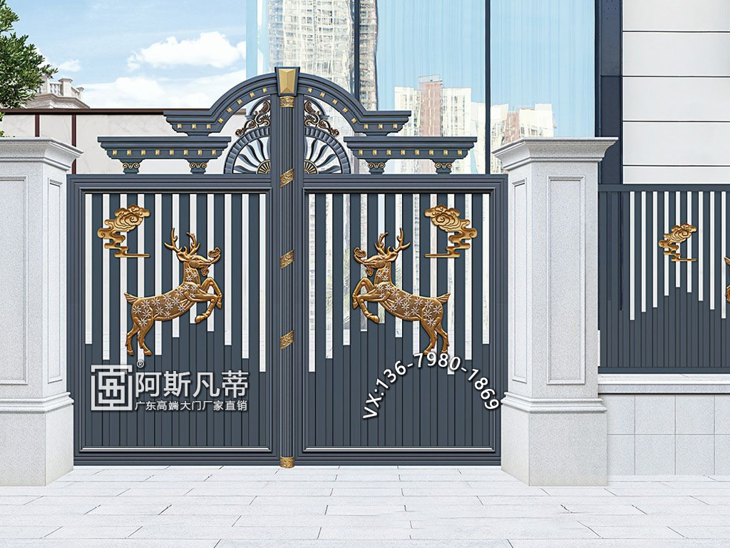 煙臺鋁藝大門廠家別墅大門定制鋁藝欄桿