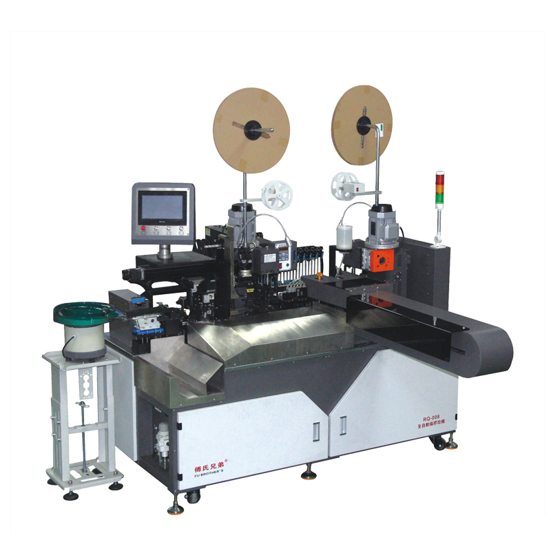 雙頭打端單頭穿膠殼機(jī)全自動插膠殼端子機(jī)多孔穿殼打端壓接沾錫機(jī)