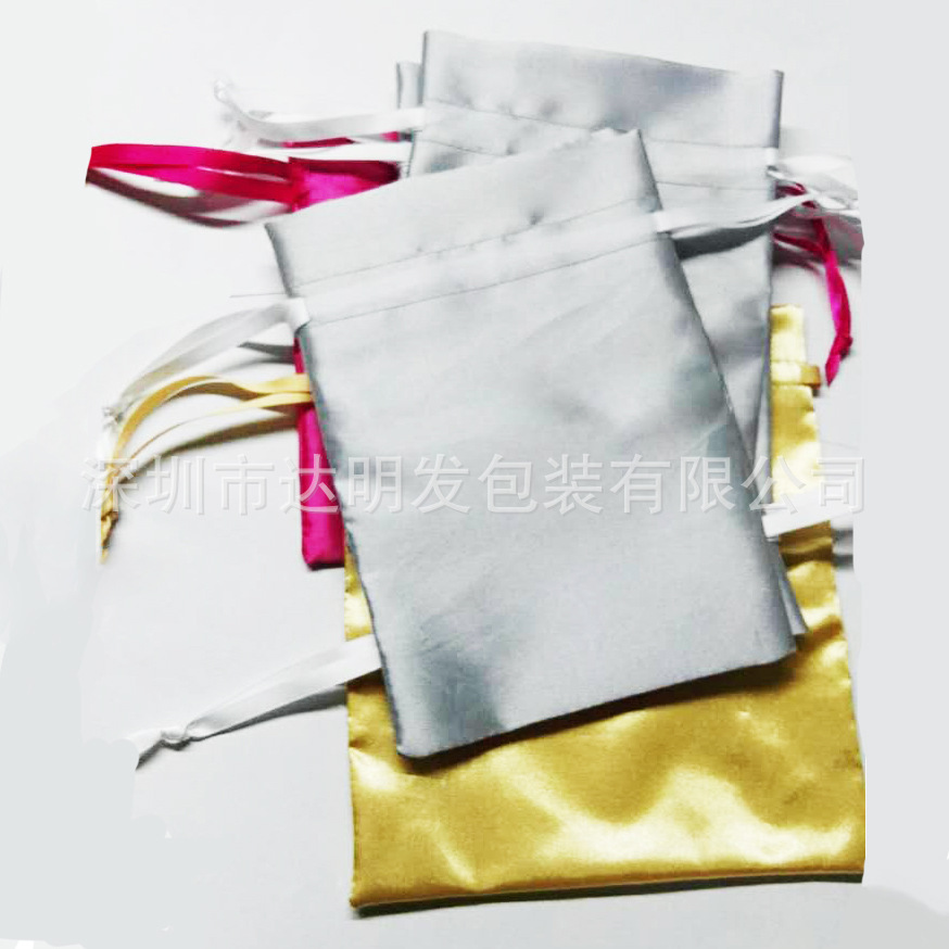 各種抽繩禮品色丁布袋束口袋子 假發(fā)用印花色丁布袋 現(xiàn)貨批發(fā)