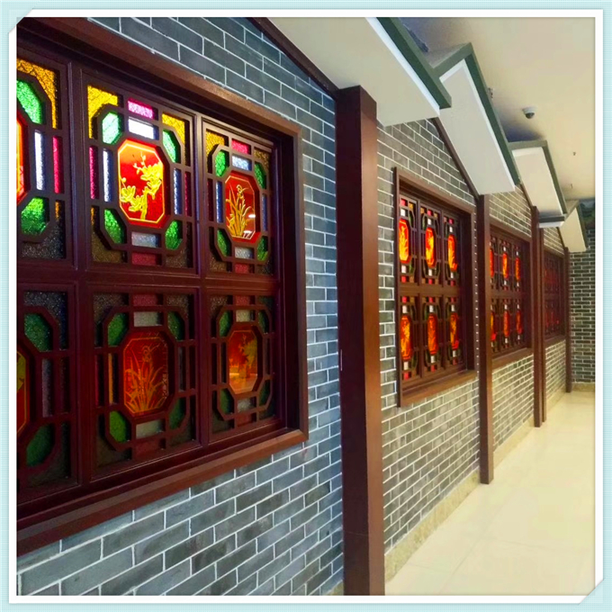 門(mén)窗 中式仿古斷橋鋁合金中空玻璃隔音防風(fēng)花格門(mén)窗