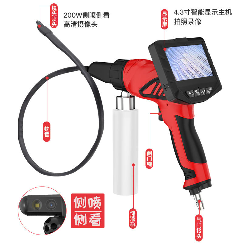 空調(diào)高壓清洗機(jī)設(shè)備 側(cè)視側(cè)噴帶屏幕可視汽車(chē)清洗槍 冠眸清洗機(jī)工廠