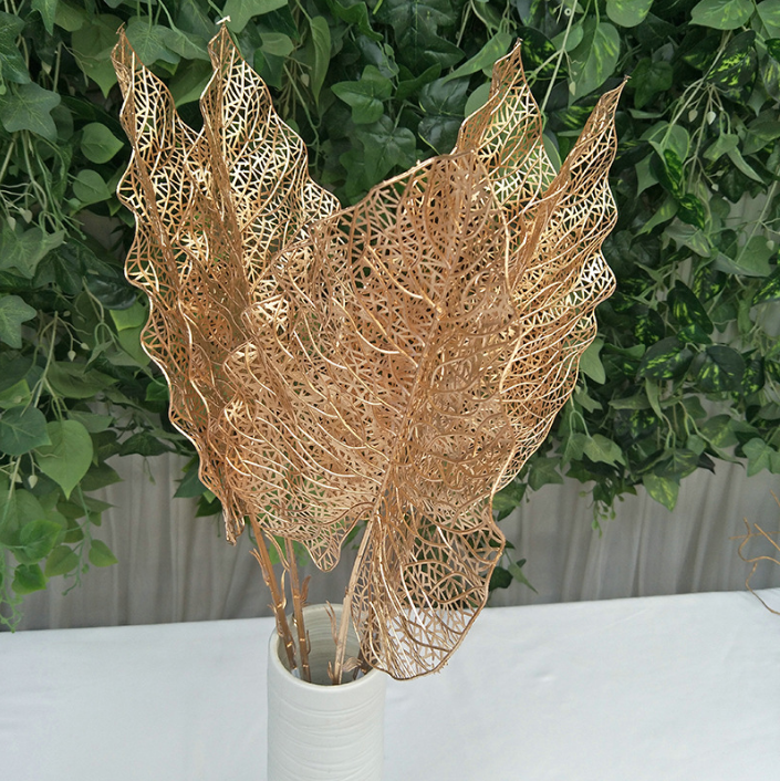 天津金色系列仿真植物批發(fā) 仿真花束假花迷霧價(jià)格 楓葉 鳳尾 婚慶裝飾陳列