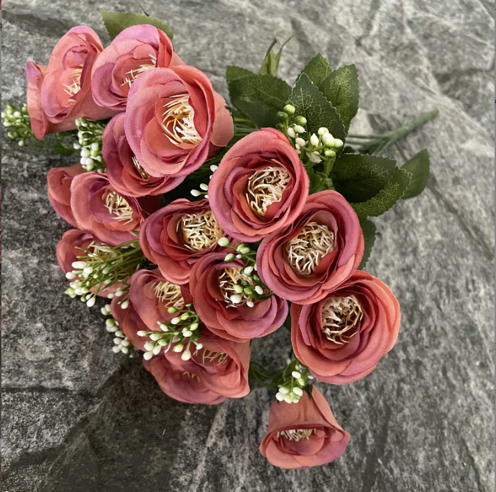 天津假花玫瑰花批發(fā)價(jià)格 婚慶裝飾假花玫瑰花花束婚禮新娘手捧花