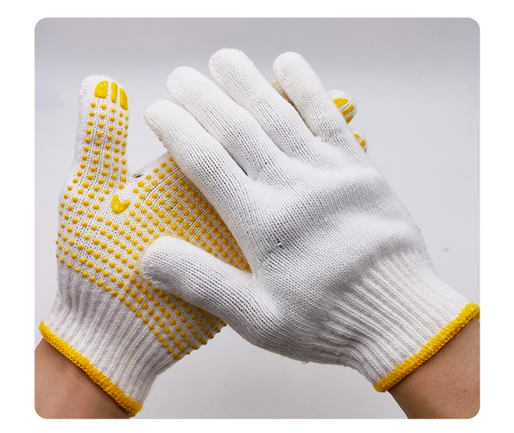 點(diǎn)膠手套防滑     點(diǎn)膠手套防滑耐磨尼龍點(diǎn)塑手套點(diǎn)珠勞保手套棉線手套防護(hù)手套廠家