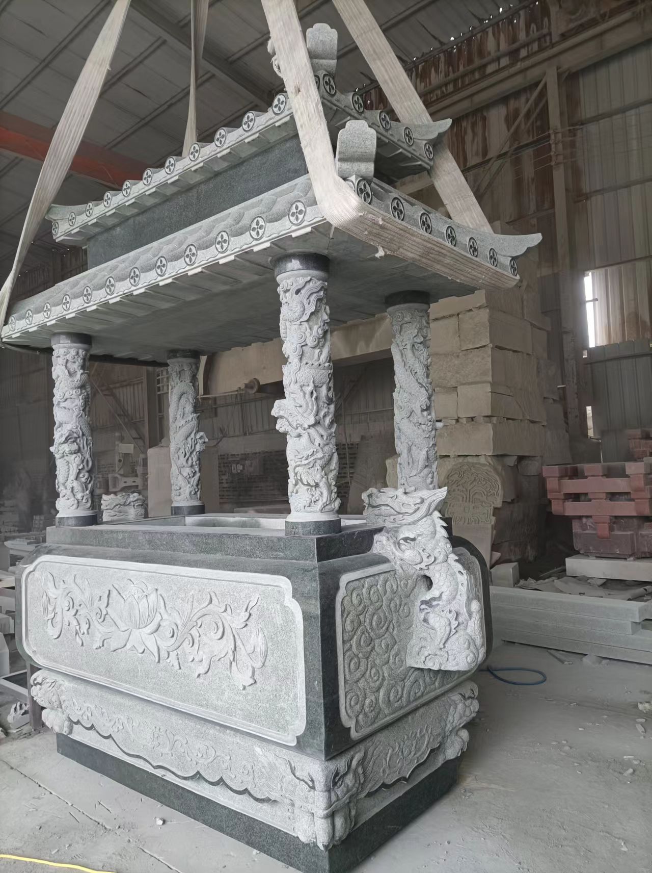 杰源石刻供應石雕香爐 寺廟宗祠供奉大型香爐 青石香爐雕刻