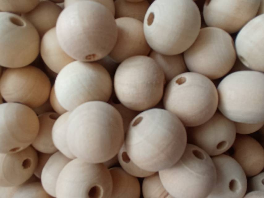 原色木珠禾木圓珠漂白色珠子