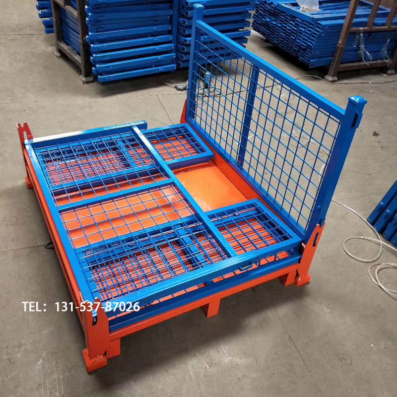 菏澤堆垛金屬周轉(zhuǎn)箱 鐵框子 立體庫料箱