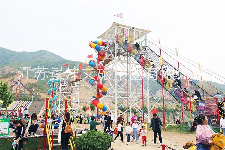 玻璃棧道爬網(wǎng)組合 天空步道 滑梯 室外大型無動力兒童游樂設(shè)備戶外拓展