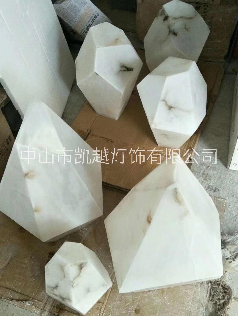 天然云石板材 西班牙雪花石燈罩 三面四面五面盒云石燈罩定做