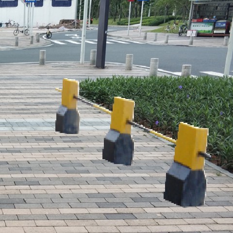 駕校接送區(qū)擺放水泥墩，供應(yīng)深圳駕校練車擺水泥石墩廠家