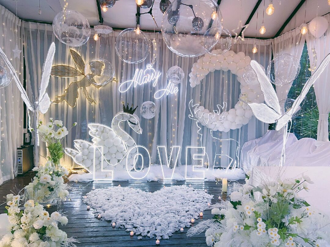 生日宴周歲宴寶寶百日宴背景墻氣球花藝裝飾簽到背景墻