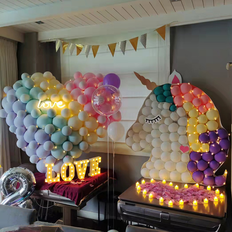 求婚禮背景墻氣球花藝裝飾簽到背景墻裝飾布置