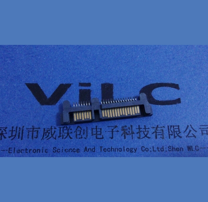 SATA貼片公頭7+15P板上貼板SMT SATA 22P公座 三腳魚叉DIP