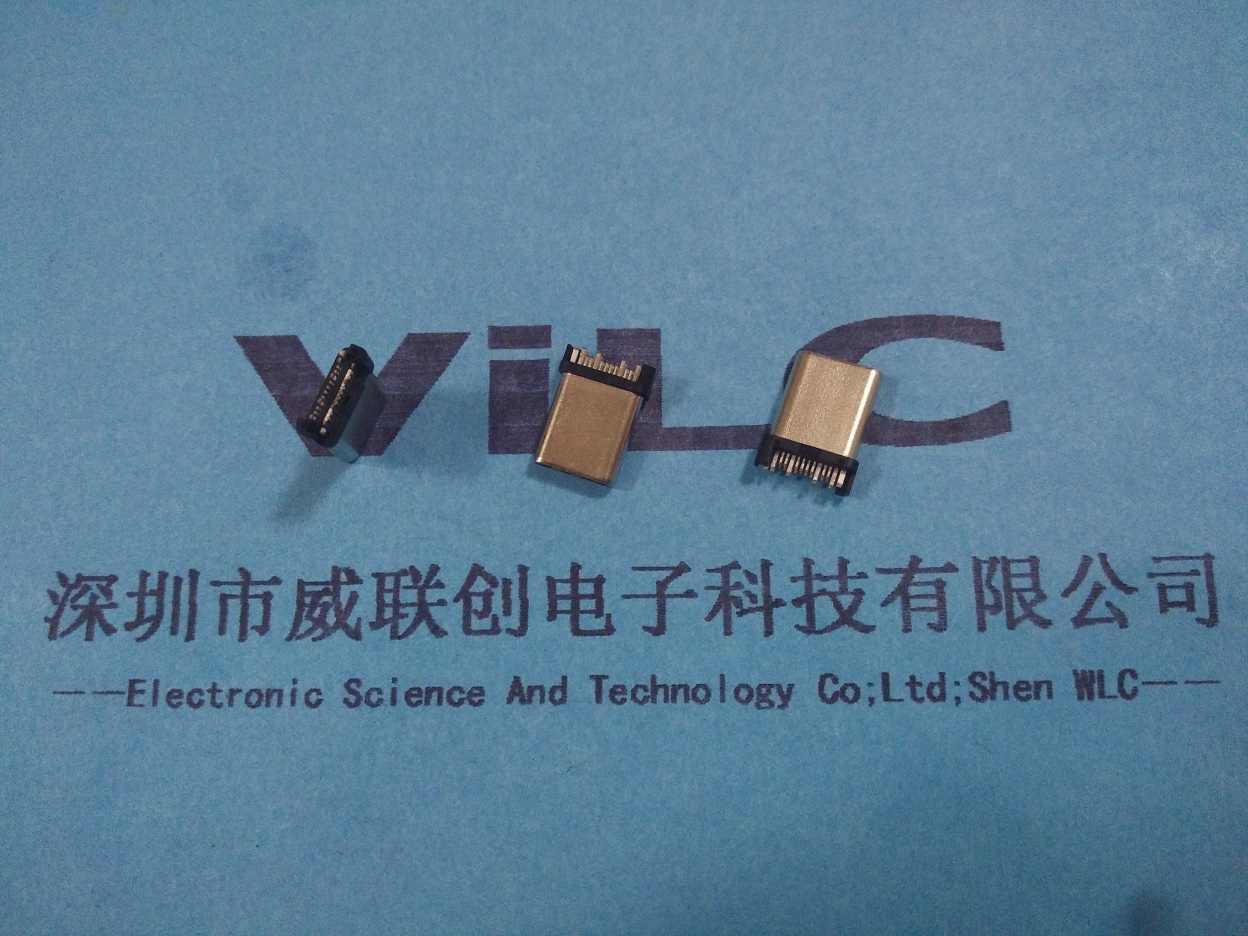 3.1USB Type-C母座 立式貼片公頭6腳DIP 帶柱 180度SMT10.5L9.1L