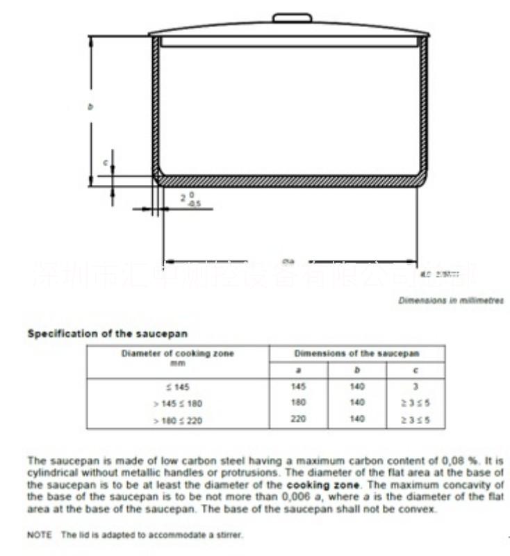 電磁灶測(cè)試標(biāo)準(zhǔn)鋼鍋 測(cè)試電磁灶的容器EN60350電磁灶測(cè)試容器 EN60350標(biāo)準(zhǔn)測(cè)試鋼鍋