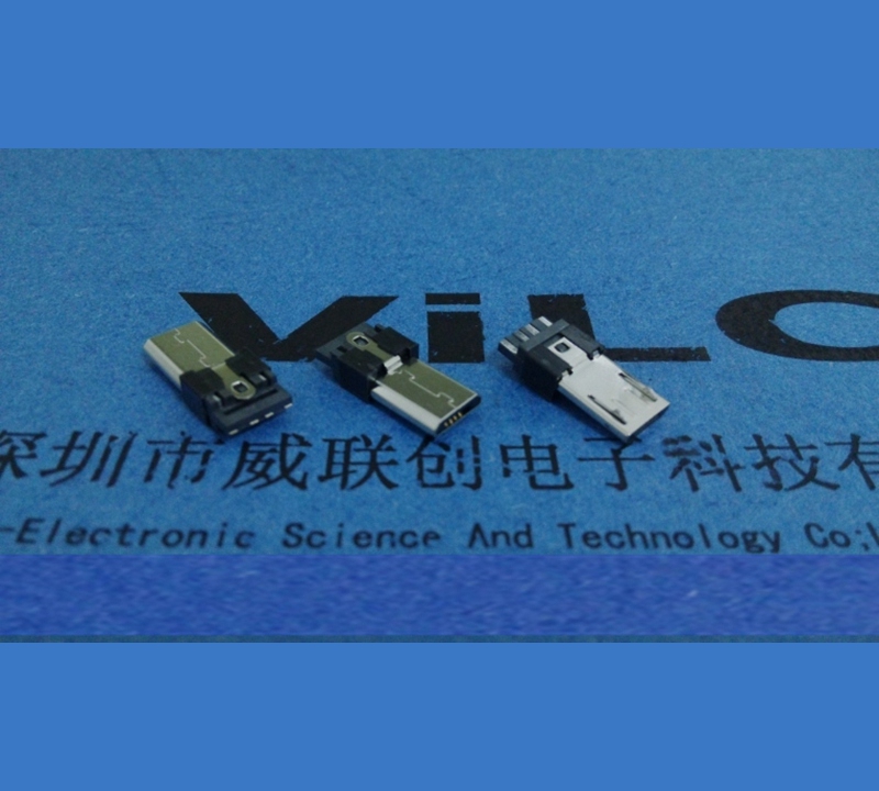 加長超薄3.0夾板MICRO USB 5P公頭（夾有0.8-1.0）勾2 帶地線腳