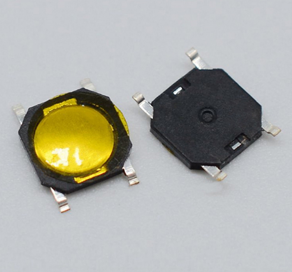 4X4X0.8 1.0 黃膜四腳貼片 輕觸開關 帶蓋5X5X0.8 1.0薄膜開關