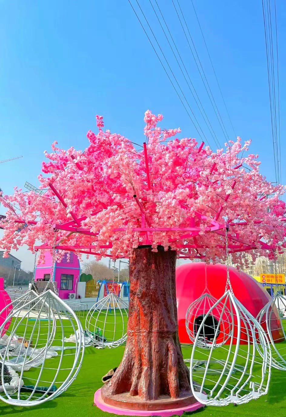 網(wǎng)紅櫻花樹 許愿樹秋千 網(wǎng)紅旋轉(zhuǎn)秋千