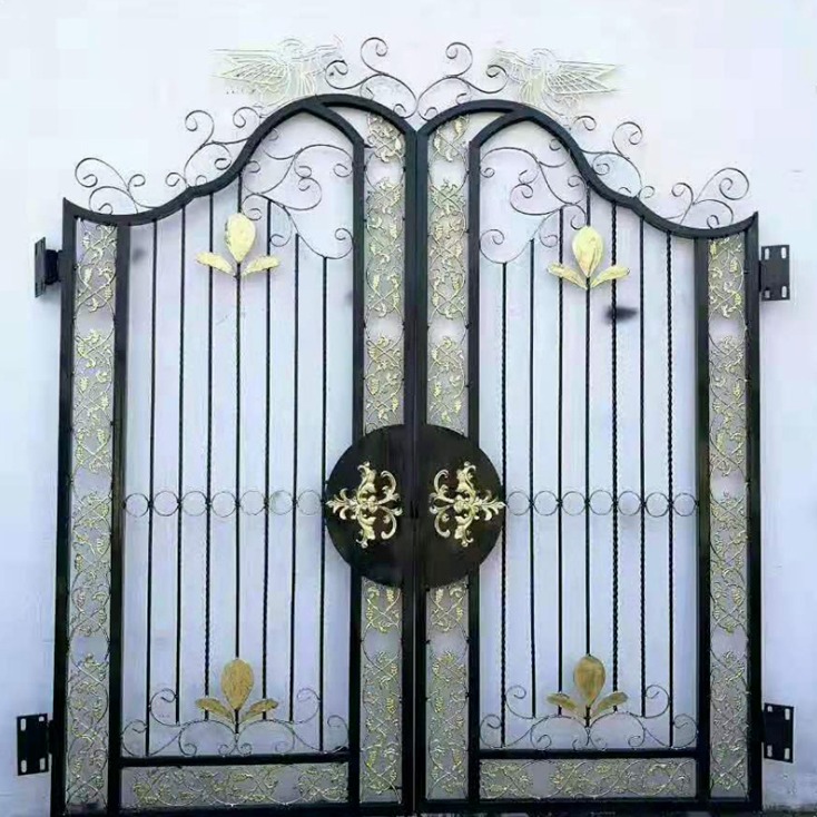 工廠鐵藝大門 款式多種 造型可選 別墅庭院門 抗風(fēng)穩(wěn)固