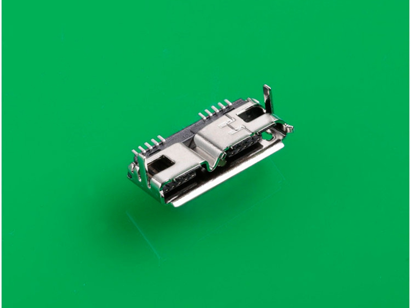 MICRO 3.0母頭 MICRO10PIN母座 四腳插板 腳長1.80MM 卷邊