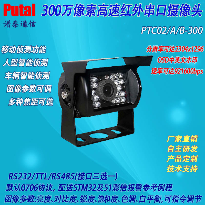 300萬像素高清攝像機 人形偵測 PTC02-300攝像頭