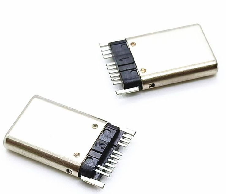9PIN沉板貼片USB 3.1 TYPE C公頭  拉伸殼 外殼帶二插腳 單排SMT