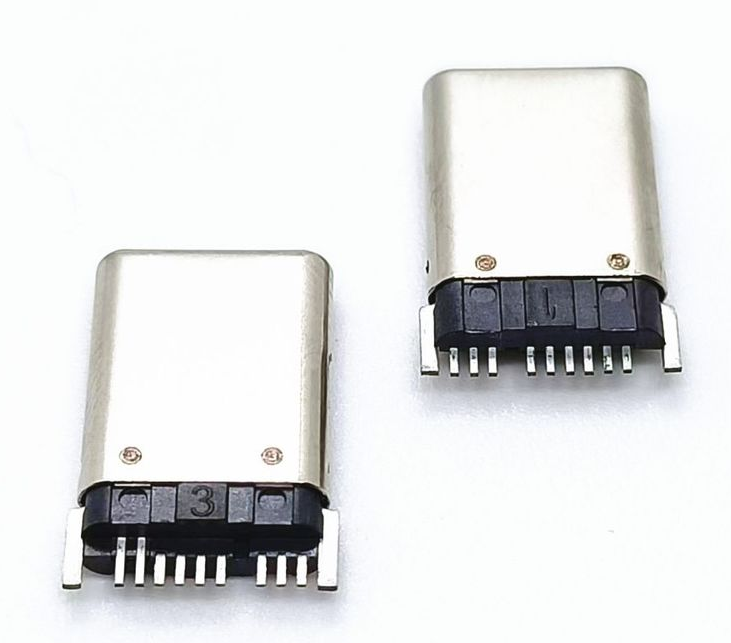 USB3.1公頭 9PINTYPE C沉板貼片公頭 拉伸殼無(wú)插腳 單排SMT
