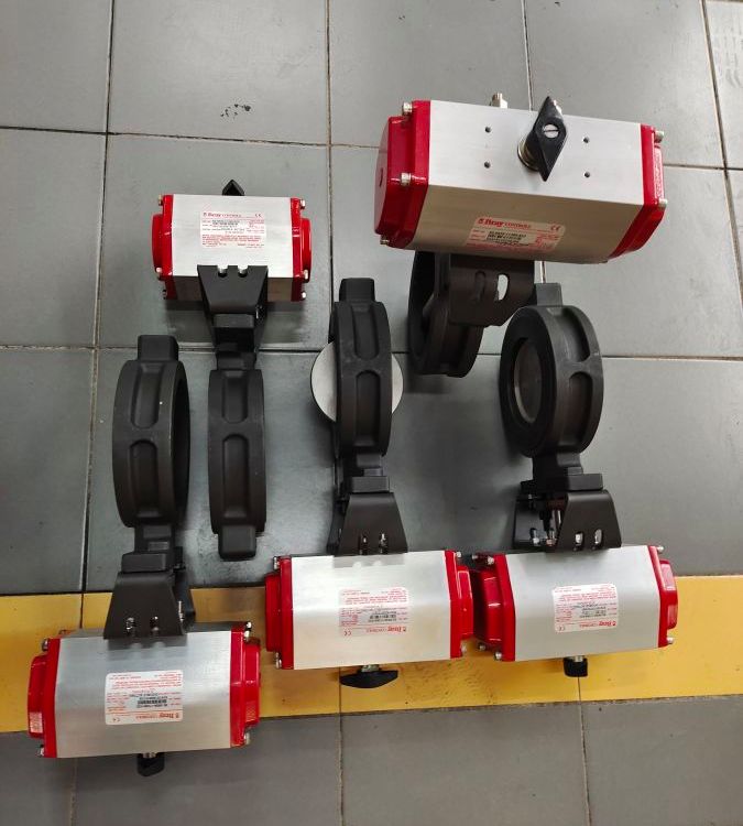 博雷H41高性能氣動蝶閥，碳鋼閥門，雙偏心氣動蝶閥