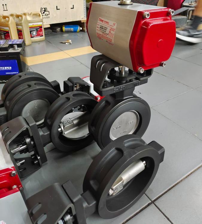 博雷H41高性能氣動蝶閥，碳鋼閥門，雙偏心氣動蝶閥